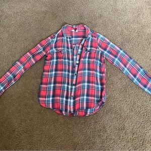 Women’s SO Pink Plaid Long Sleeve Shirt